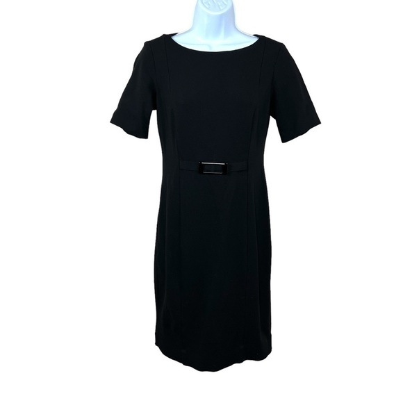 Size 2 Classiques Entier Classic Black Dress Stretch Sheath Event Party Cocktail - Picture 1 of 11
